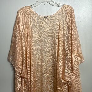 Sheer Tiger Print Rose Gold Coverup OS